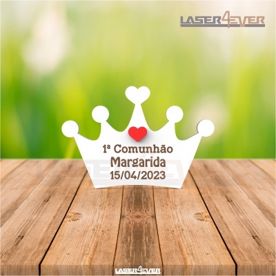 Lembrança 1ª Comunhão Coroa Aplique Coração