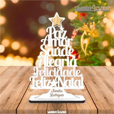 Árvore de Natal Palavras - Nome Família Personalizado