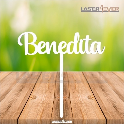 Topo de Bolo Madeira - Nome Benedita