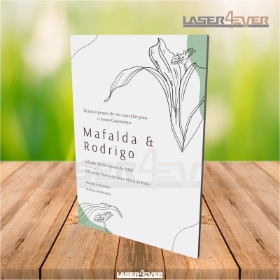 Convite Casamento - Verde Flores