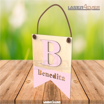 Placa Inicial Colorida - Nome Benedita