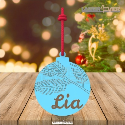 Bola de Natal - Folhas Nome Personalizado