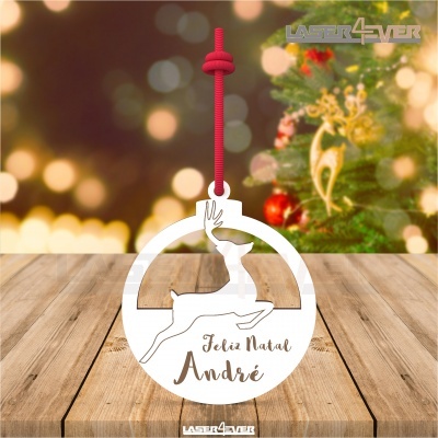 Bola de Natal - Renas Nome Personalizado