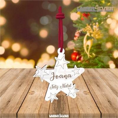 Bola de Natal - Estrela Nome Personalizado