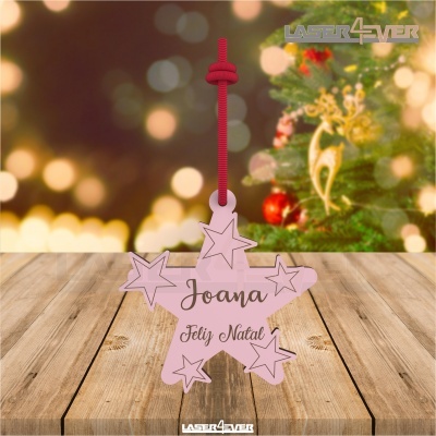 Bola de Natal - Estrela Nome Personalizado
