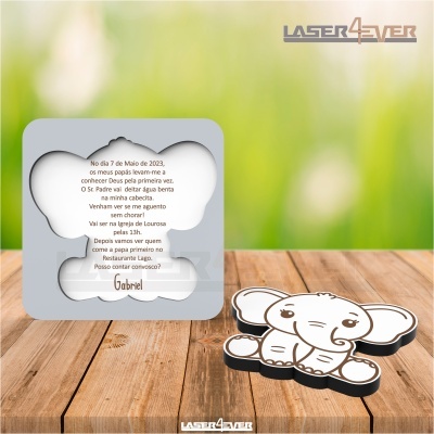 Convite Batismo - Elefante Menino