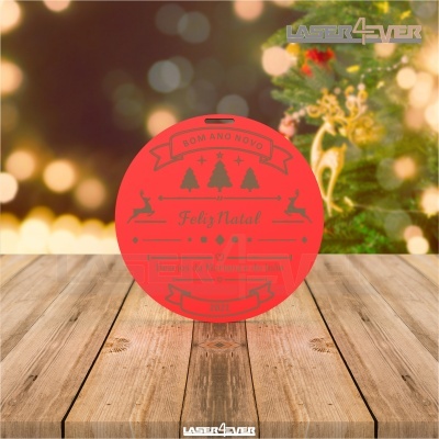 Mini Placa de Natal - Nome e Ano Personalizado