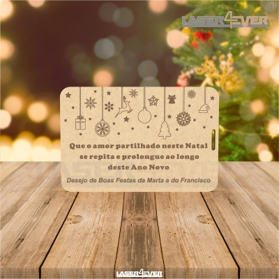 Mini Placa de Natal - Decorações de Natal Frase e Nome Personalizado