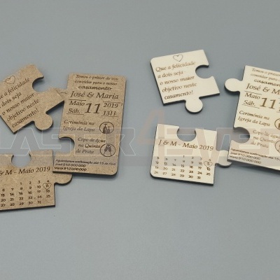 Convite Casamento - Puzzle Quadrado