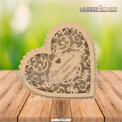 Caixa Formato Coração - Nome e Frase Personalizável