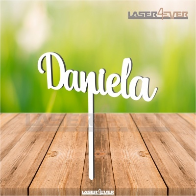 Topo de Bolo Madeira - Nome Daniela