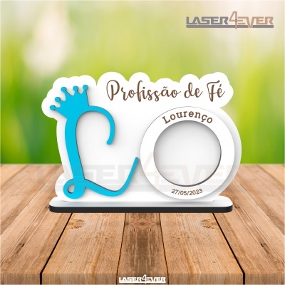 Lembrança Profissão de Fé Mini Moldura - Inicial Colorida