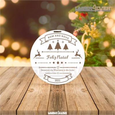 Mini Placa de Natal - Nome e Ano Personalizado