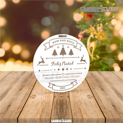 Mini Placa de Natal - Nome e Ano Personalizado