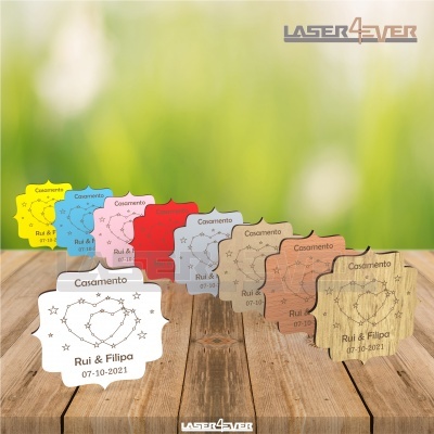 Lembrança Casamento Corações com Estrelas