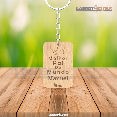 Porta-Chaves Melhor Pai do Mundo - Nome e Data Personalizáveis