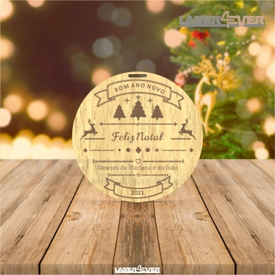 Mini Placa de Natal - Nome e Ano Personalizado