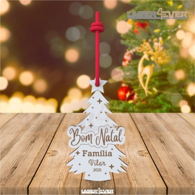 Bola de Natal - Árvore Nome Família Personalizado