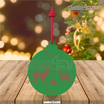 Bola de Natal - Renas Nome Personalizado