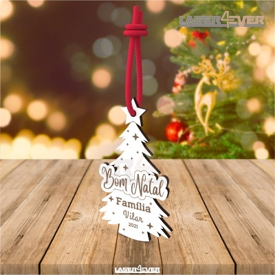 Bola de Natal - Árvore Nome Família Personalizado