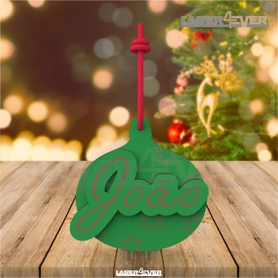 Bola de Natal - Flocos de Neve Nome Personalizado