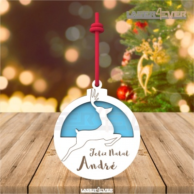 Bola de Natal - Renas Nome Personalizado