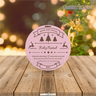 Mini Placa de Natal - Nome e Ano Personalizado