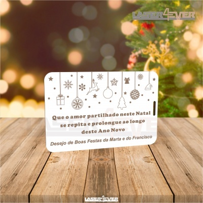 Mini Placa de Natal - Decorações de Natal Frase e Nome Personalizado