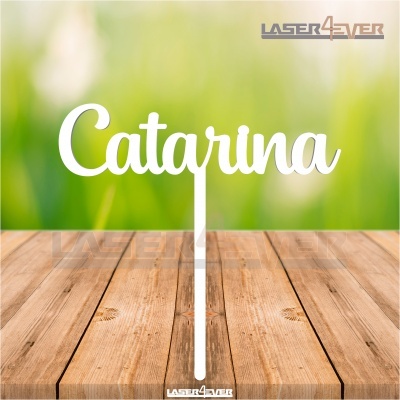 Topo de Bolo Madeira - Nome Catarina