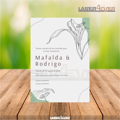 Convite Casamento - Verde Flores