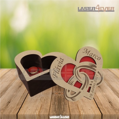 Porta Alianças - Caixa Coração