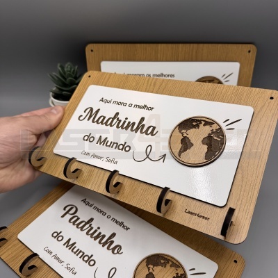 Chaveiro - Os melhores Padrinhos do Mundo - personalizado