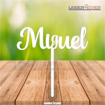 Topo de Bolo Madeira - Nome Miguel