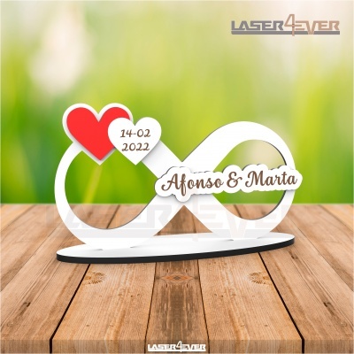 Placa Símbolo do Infinito - Nomes e Data Personalizados