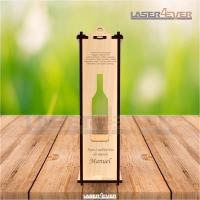 Caixa para Garrafa de Vinho - Frase Personalizável