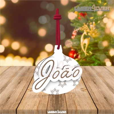 Bola de Natal - Flocos de Neve Nome Personalizado