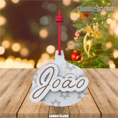 Bola de Natal - Flocos de Neve Nome Personalizado