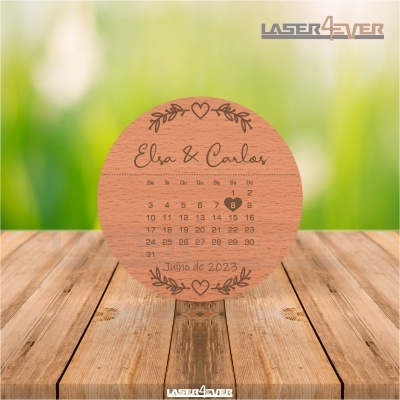 Íman Lembrança Casamento Círculo Calendário