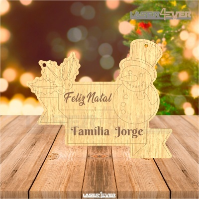 Placa Decorativa - Boneco de Neve Nome Família Personalizado