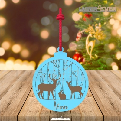 Bola de Natal - Renas Nome Personalizado