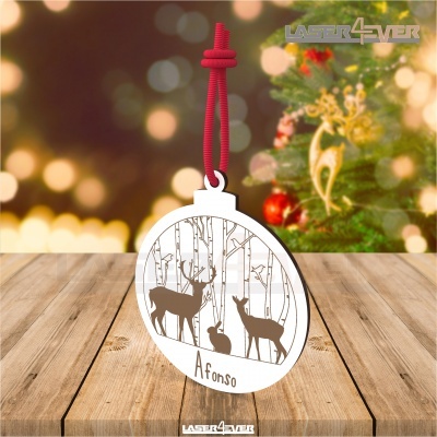 Bola de Natal - Renas Nome Personalizado