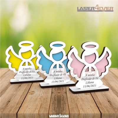 Lembrança Profissão de Fé Anjo com fundo