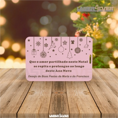 Mini Placa de Natal - Decorações de Natal Frase e Nome Personalizado