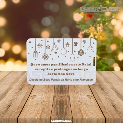 Mini Placa de Natal - Decorações de Natal Frase e Nome Personalizado