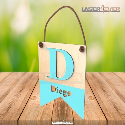Placa Inicial Colorida - Nome Diego