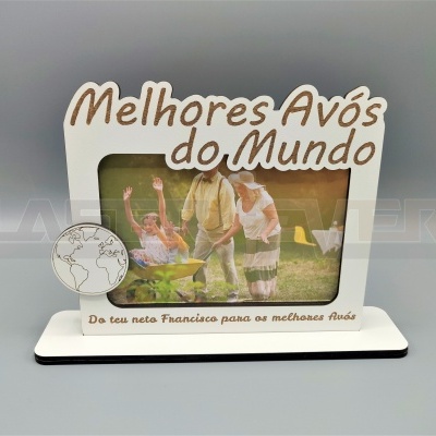 Moldura - Melhores Avôs / Avó / Avô do Mundo - Nomes Personalizáveis