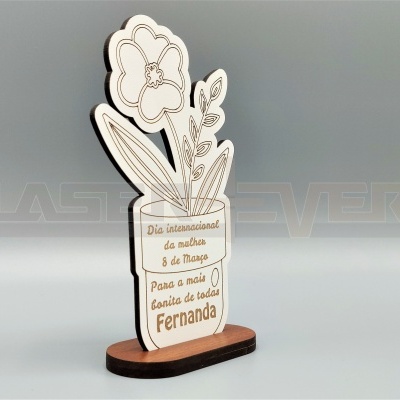 Vaso com flor - Prenda para o Dia Internacional da Mulher