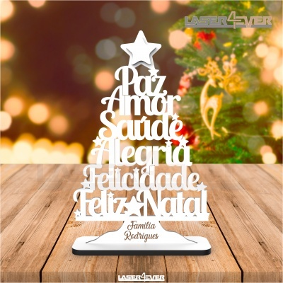 Árvore de Natal Palavras - Nome Família Personalizado