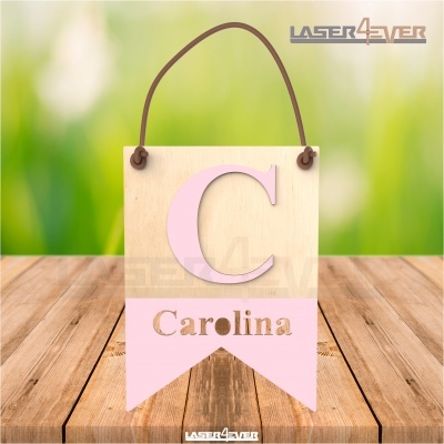 Placa Inicial Colorida - Nome Carolina