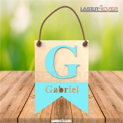 Placa Inicial Colorida - Nome Gabriel